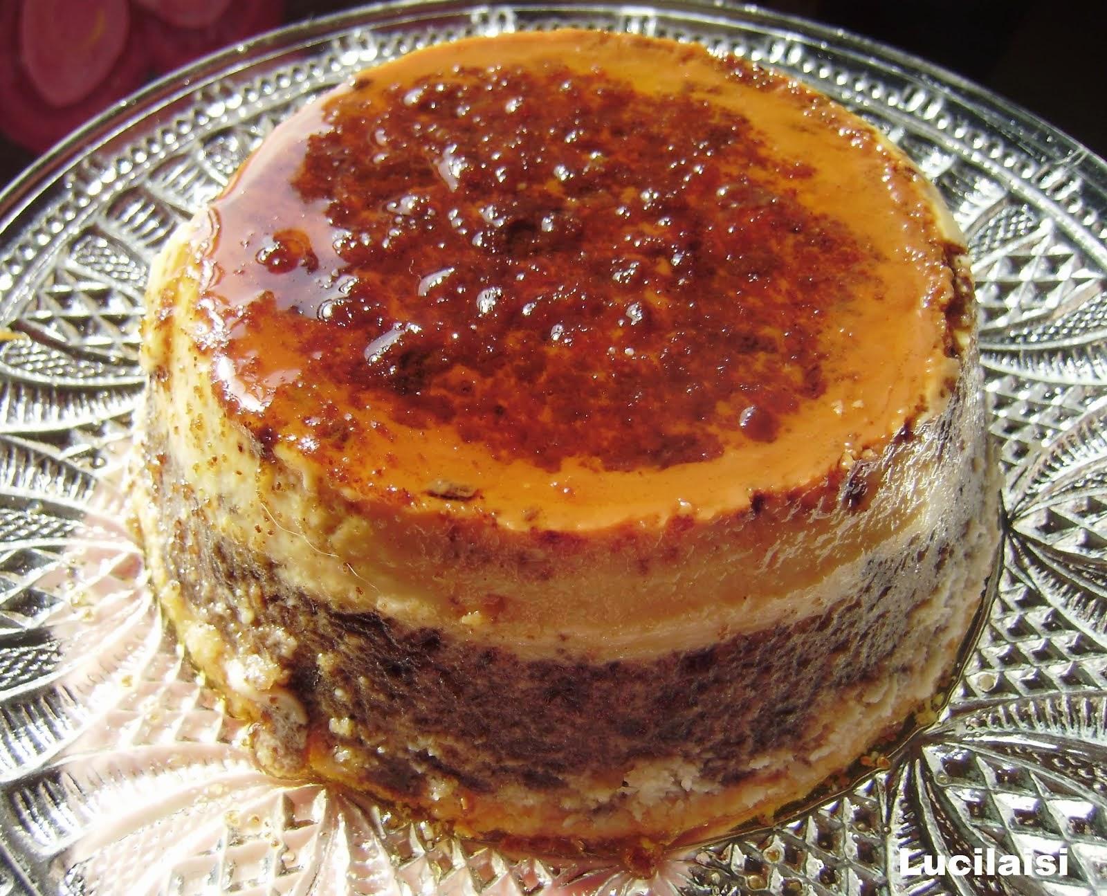 flan de chocolate y nata