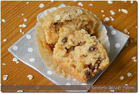 Muffins de avena y pasas sin lactosa