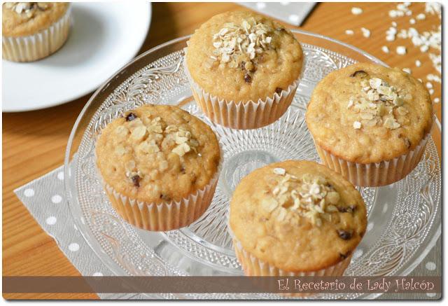 Muffins de avena y pasas sin lactosa Muffins de avena y pasas sin lactosa