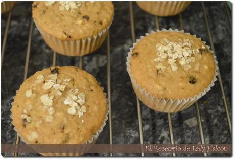 Muffins de avena y pasas sin lactosa