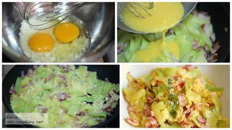 Calabacines a la carbonara. Receta sin gluten ni lactosa