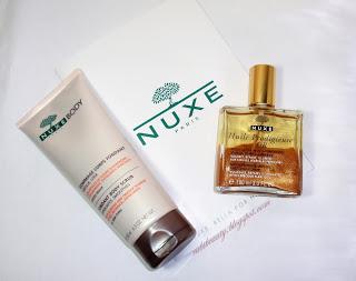 Review: NUXE | Exfoliante corporal y Huile Prodigieuse