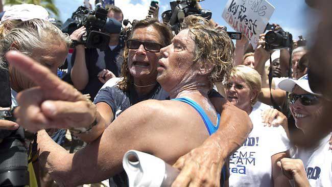 Diana Nyad tras cruzar a nado de Cuba a Florida