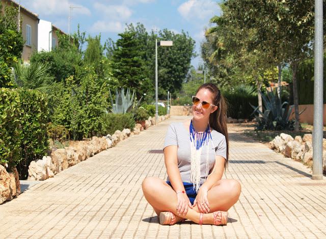 Blue Skirt with Blue Details