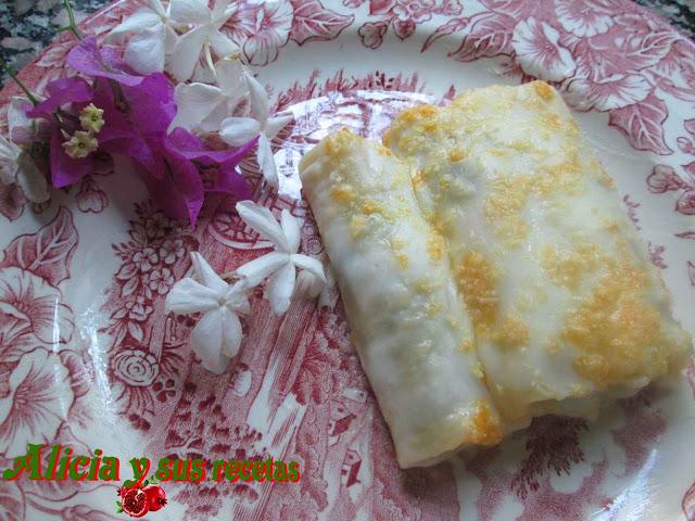 CANELONES DE POLLO Y CALABACÍN AL ESTILO DE LOLA