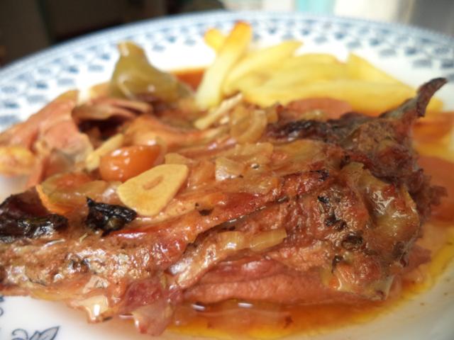 Cazuela de Gallo al Horno