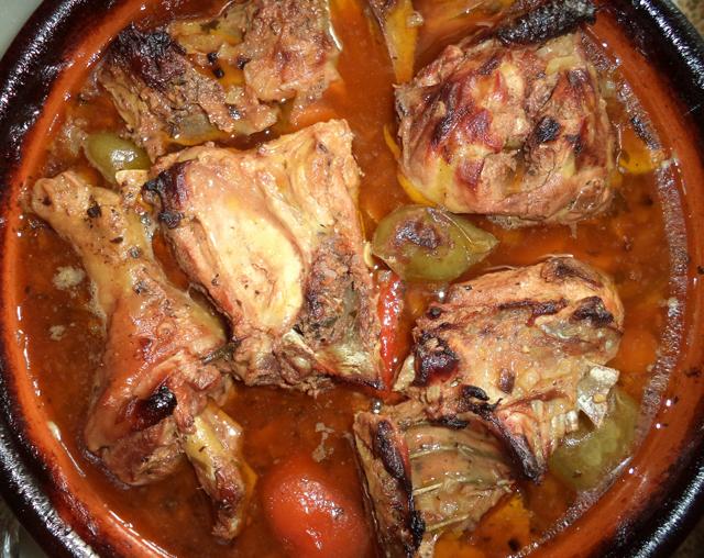 Cazuela de Gallo al Horno