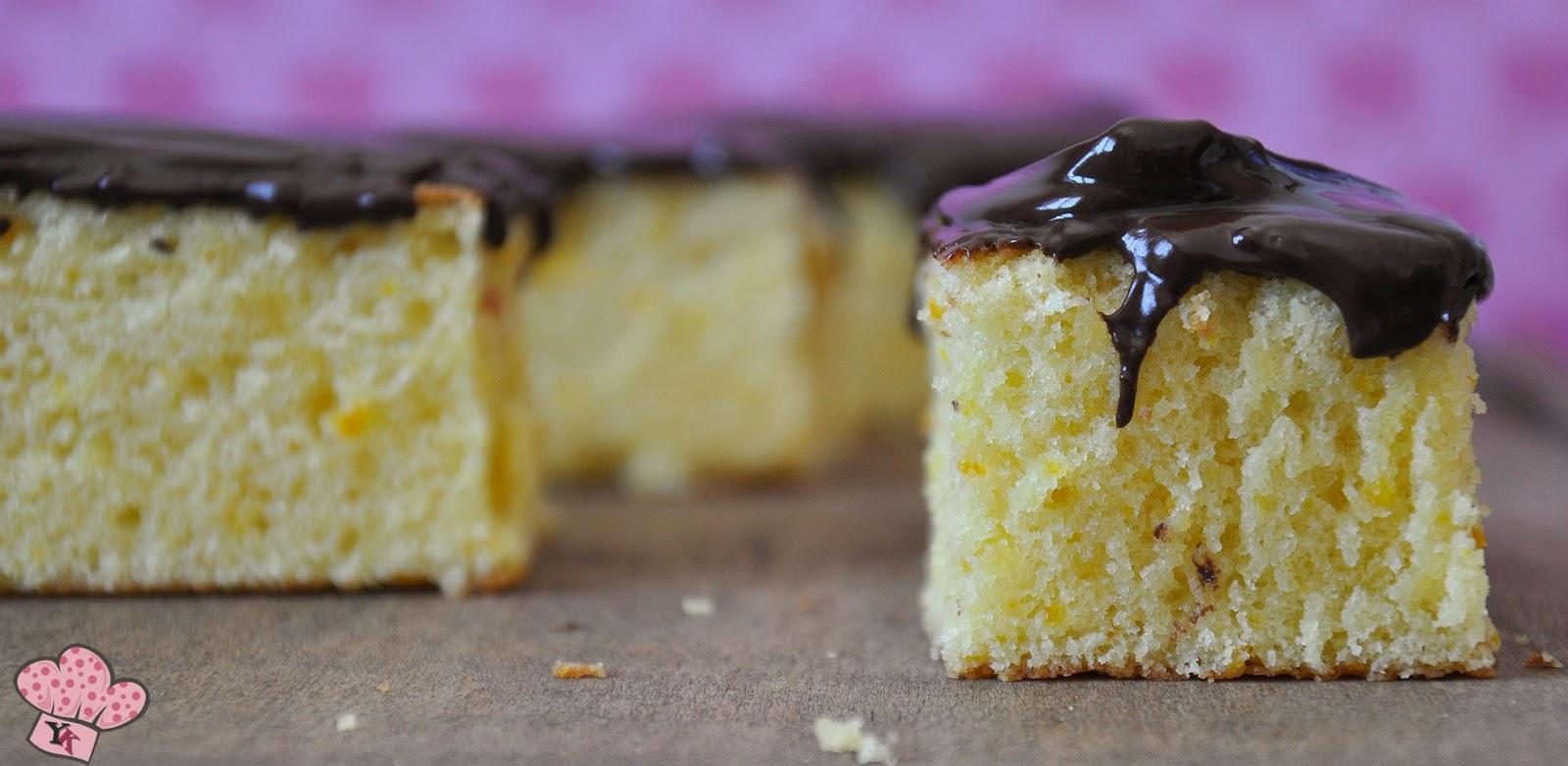 Bizcocho de Naranja bañado con Chocolate