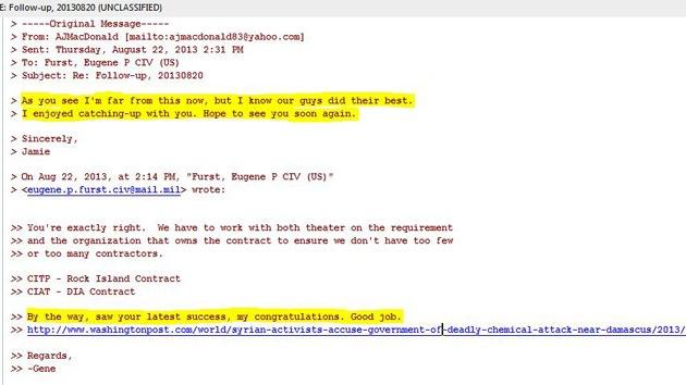 ‘Hacker’ publica los correos “ implicando al Pentagono en ataque químico en Siria [+ correos]