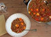 Judías huevos codorniz, tomate anchoas