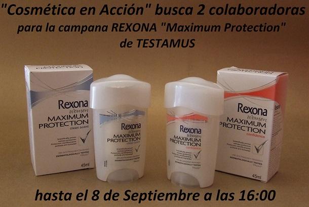 Busco colaboradoras para la campaña de los desodorantes “Maximum Protection” de REXONA de TESTAMUS