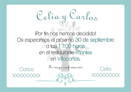 Imprimibles de Invitaciones de Boda Lowcost