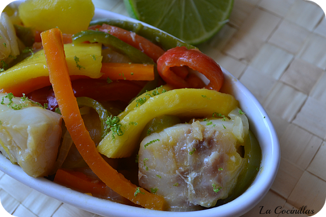 Bacalao salteado con mango y lima