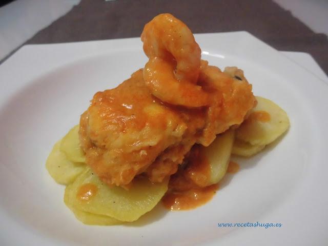 rape en salsa de marisco o salsa americana