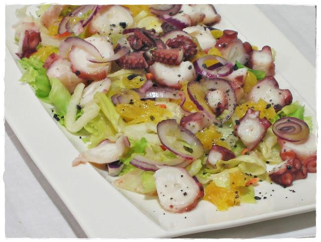 Ensalada de Pulpo con Hinojo y Naranja