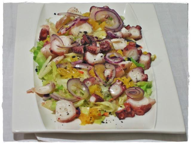 Ensalada de Pulpo con Hinojo y Naranja