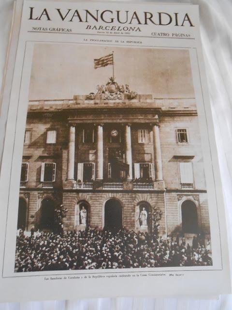 BARCELONA...PORTADAS HISTÓRICAS...LA VANGUARDIA,REGALO DE MI JEFE ,EL SR. JOAN, MOLTES GRÀCIES...8-09-2013...