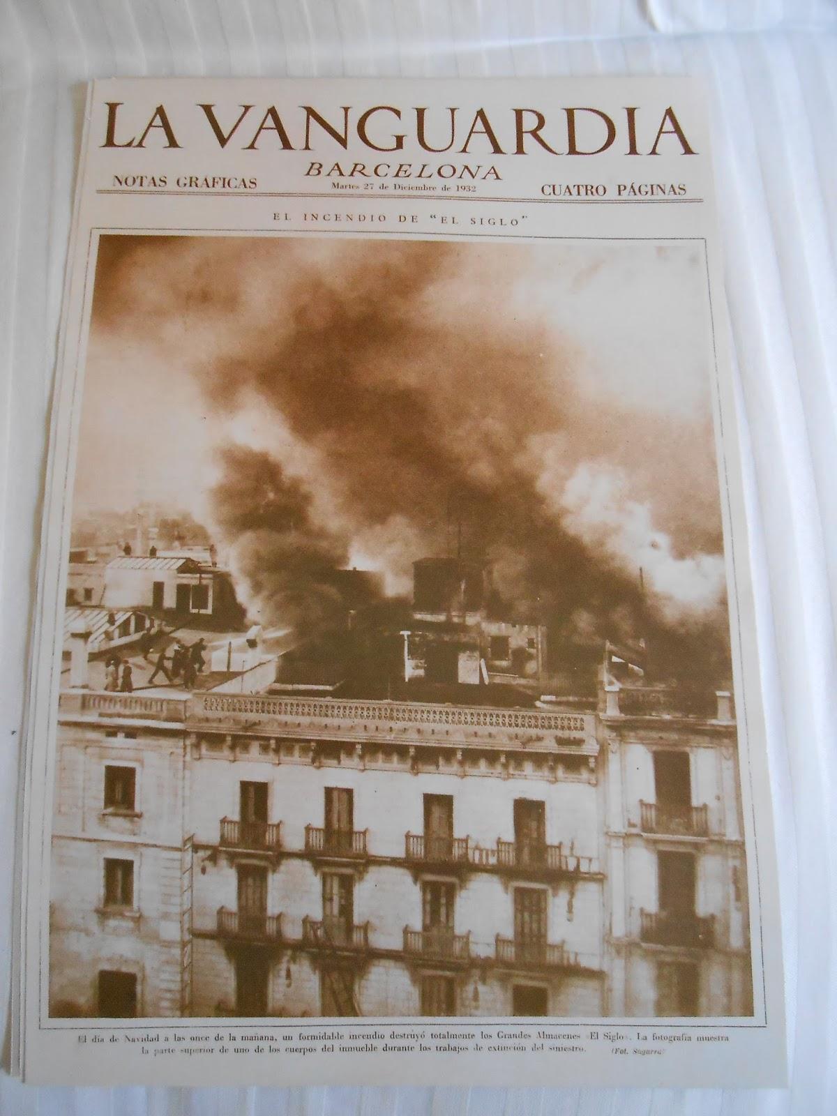 BARCELONA...PORTADAS HISTÓRICAS...LA VANGUARDIA,REGALO DE MI JEFE ,EL SR. JOAN, MOLTES GRÀCIES...8-09-2013...