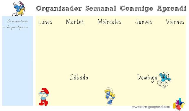 Organizador Semanal Los Pitufos