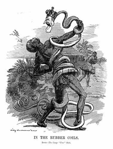 Un país convertido en negocio, un genocidio causado por pura y simple codicia (1a parte). Punch congo rubber cartoon
