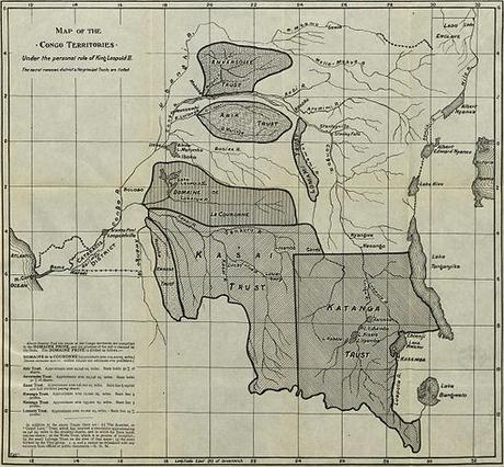 Un país convertido en negocio, un genocidio causado por pura y simple codicia (1a parte). Map of the Congo Territories—Under the personal rule of King Leopold II