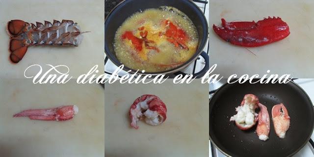 Arroz caldoso con bogavante con conteo de raciones para diabéticos