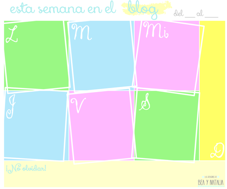 Blogueras motivadas: organizador semanal