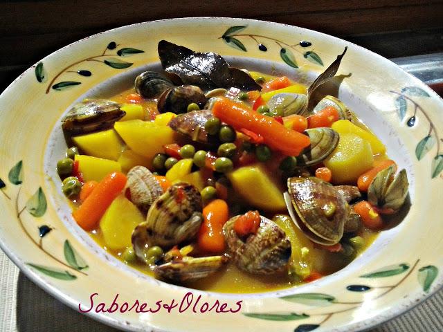 GUISO DE ALMEJAS Y GUISANTES