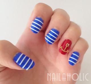 Tutorial - Summer nails: Navy