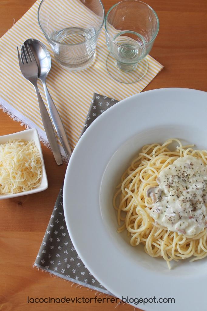 Espaguetis carbonara. Paso a paso.