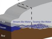 enorme sistema canales pantanos bajo glaciar Thwaites Antártida