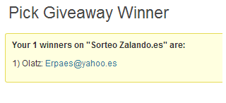 Ganador Sorteo Zalando.es