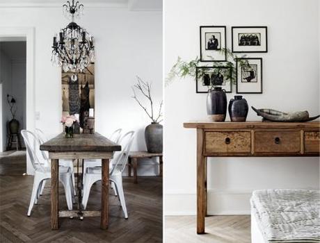 Madera rústica y color blanco