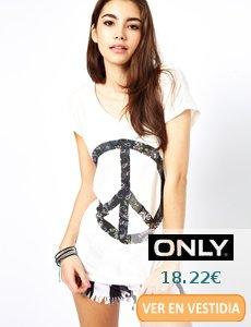 Camiseta con el símbolo de la paz de Only