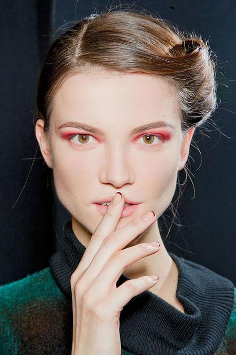 Seven red nail styles seen on fashion shows