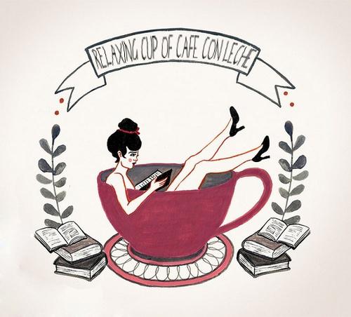 A relaxing cup of café con leche...