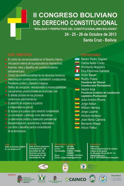 CONGRESO BOLIVIANO DE DERECHO CONSTITUCIONAL - Santa Cruz 2013