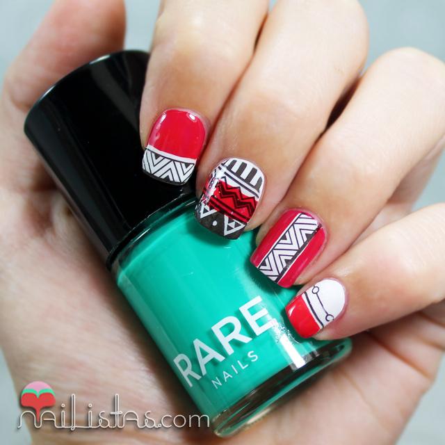 diseño azteca para las uñas | Nail art