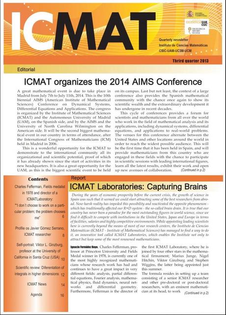 Disponible el tercer número del ICMAT-Newsletter