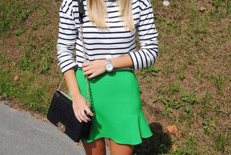 Green skirt. Green skirt.