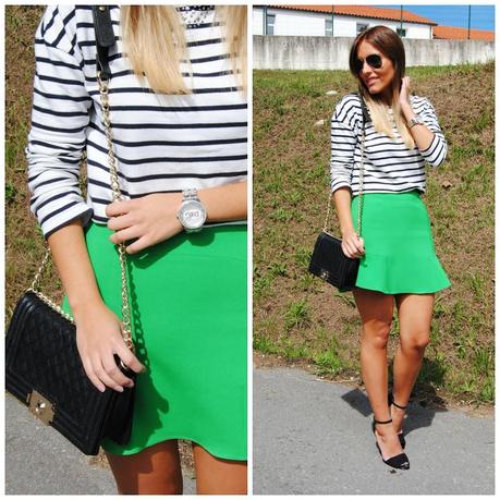 Green skirt. Green skirt.