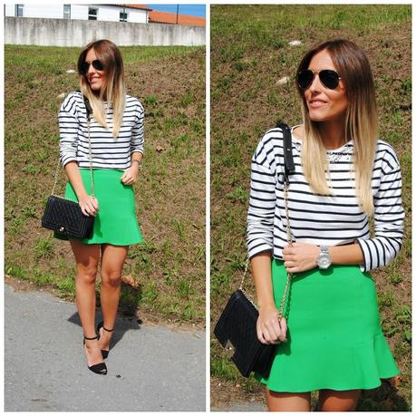 Green skirt. Green skirt.