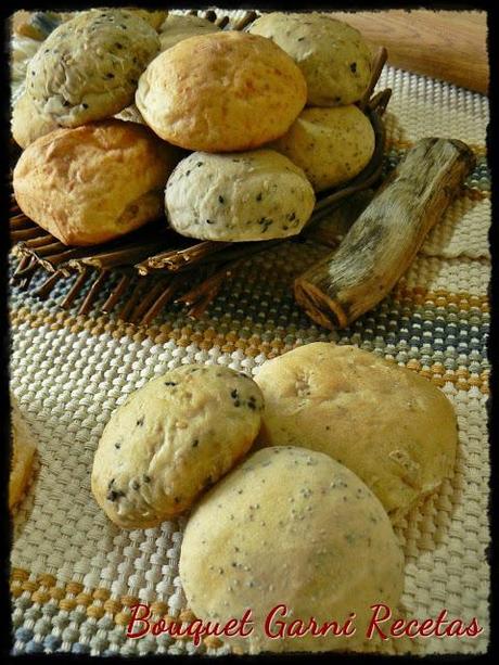 Pancitos saborizados (sésamo, queso, cebolla y amapola)