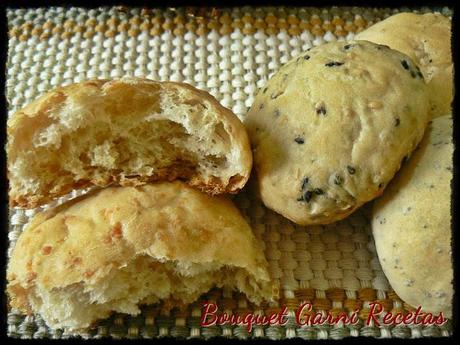 Pancitos saborizados (sésamo, queso, cebolla y amapola)