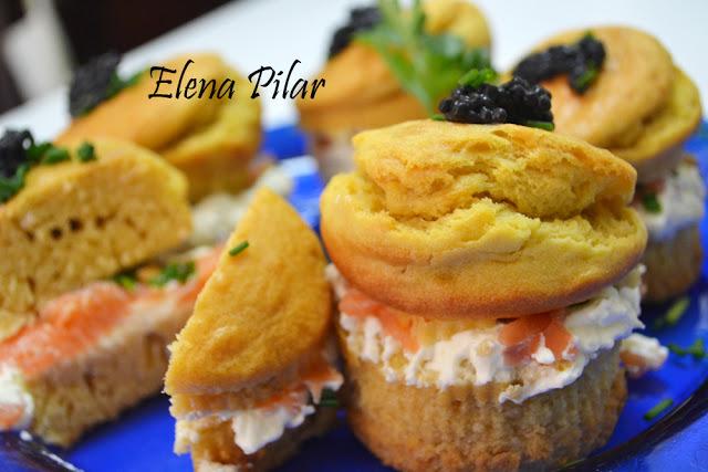 'Muffins' rellenos de Salmón ahumado