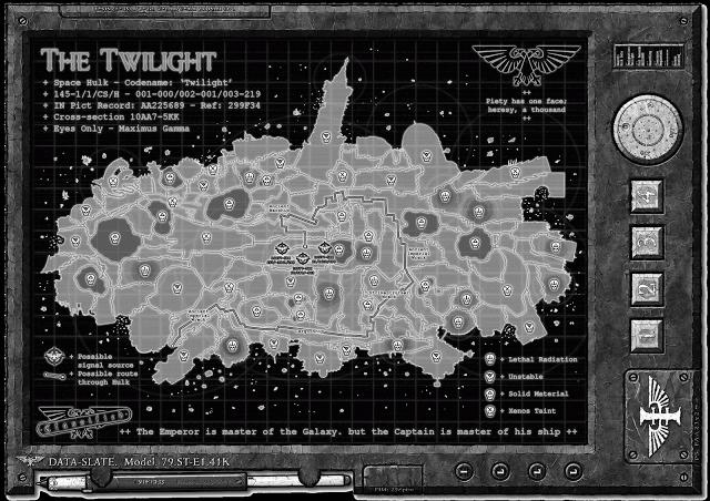 Plano de un pecio espacial