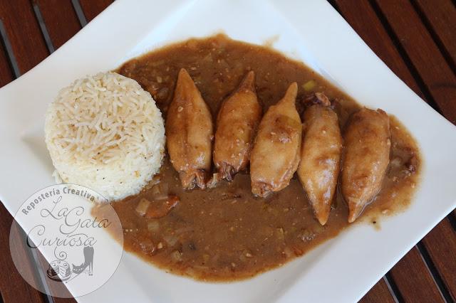 CHIPIRONES RELLENOS DE MANZANA CON SALSA DE SIDRA