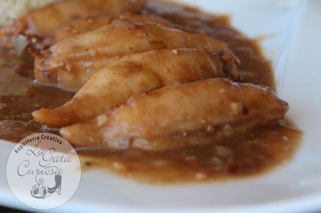 CHIPIRONES RELLENOS DE MANZANA CON SALSA DE SIDRA