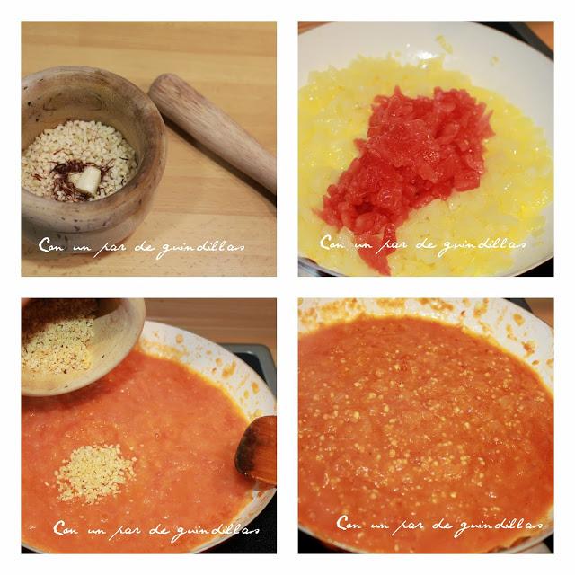 Mero al horno con salsa de almendras y azafrán