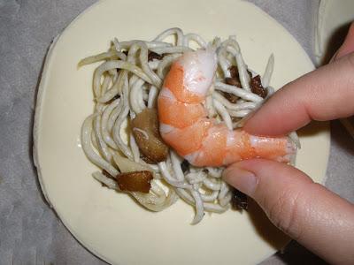 Saquitos de Marisco y Setas